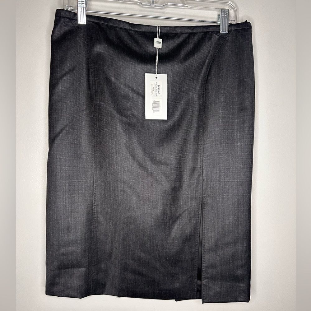 Armani Collezioni Charcoal Gray Seam detail Skirt NWT